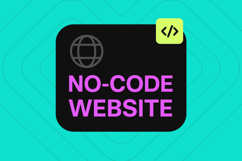 a black square with purple text