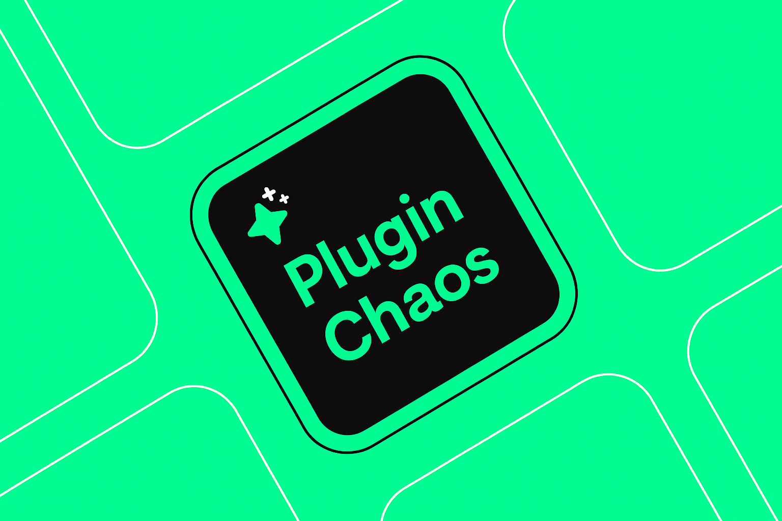 a black square with green text