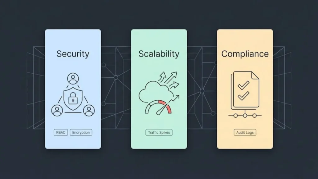  infographic image of h2 Evaluating Security Scalability and Compliance