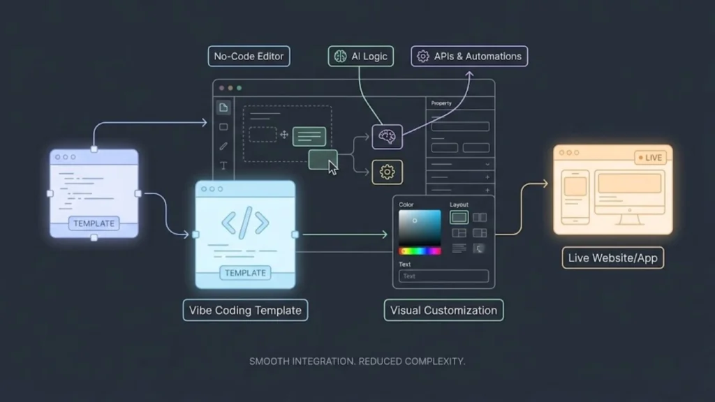 inforgrtaphic image of 
Integrating Vibe Coding Templates with No Code Platforms