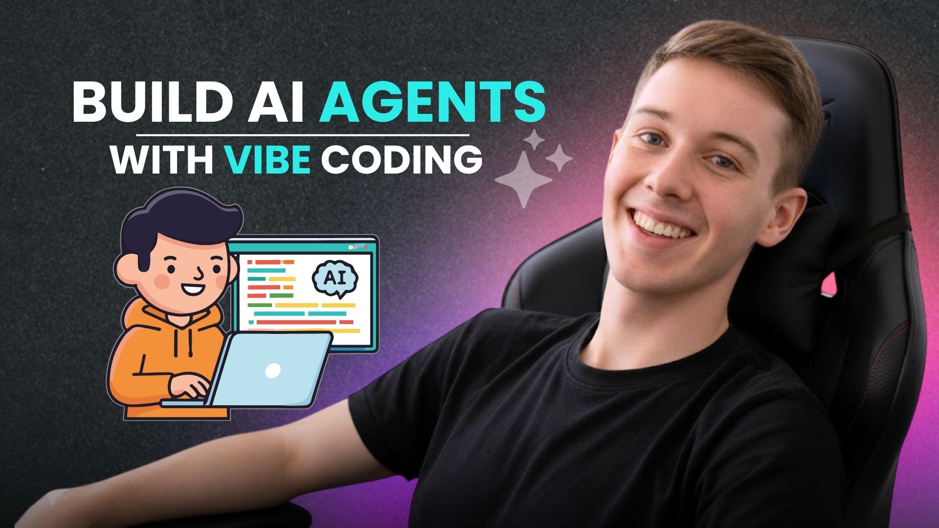 build ai agents with vibe coding and a person relaxing on chair