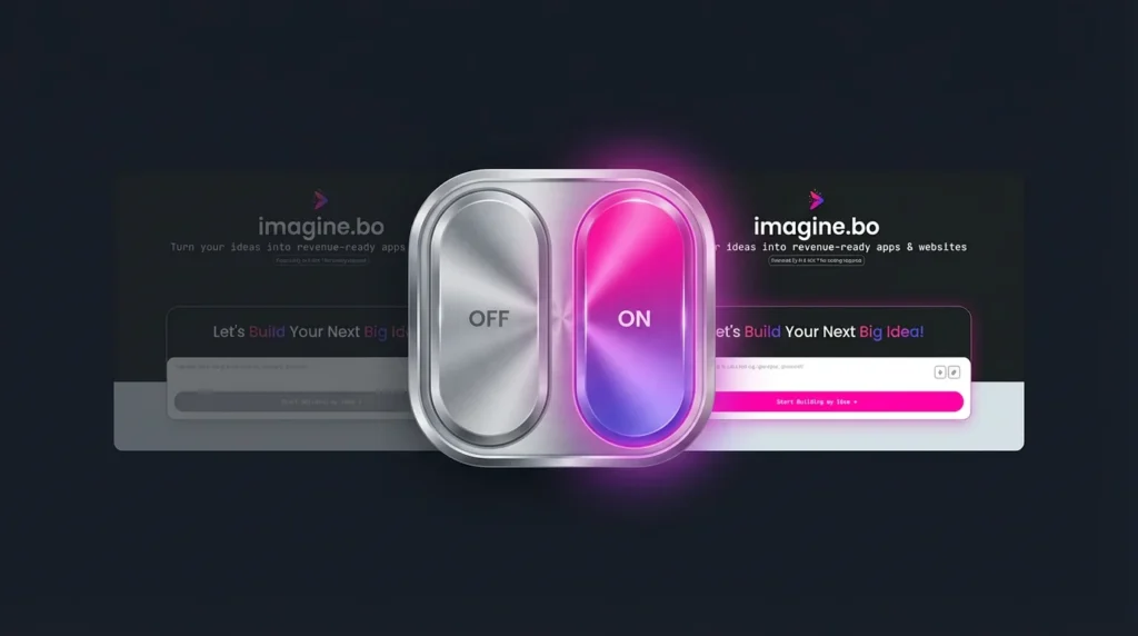 Large on/off toggle switch activating a live website feature