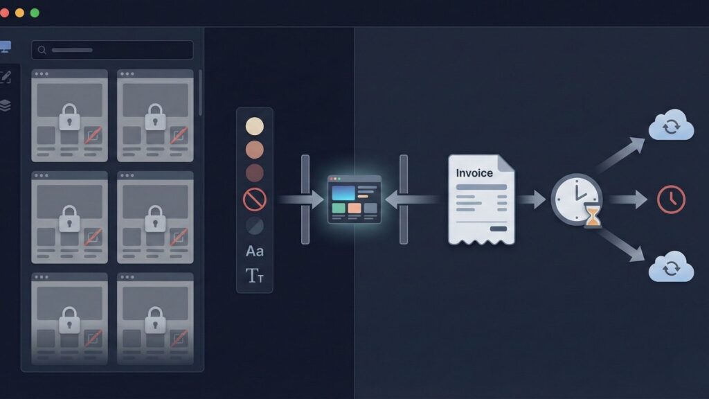Comparison of traditional website builders with AI no-code website builders showing automation, faster workflows, and reduced manual effort