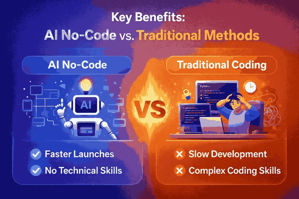 Key Benefits: AI No-Code vs. Traditional Methods