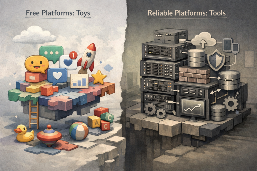 The Reality of "Free" Platforms: Toys vs. Tools