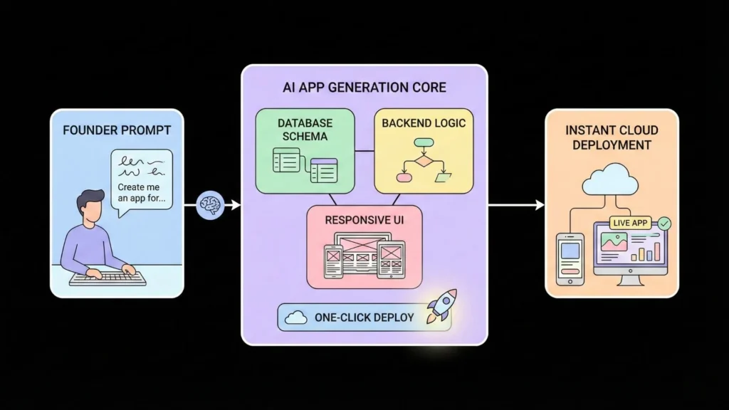 AI generating database, backend logic, and responsive UI
