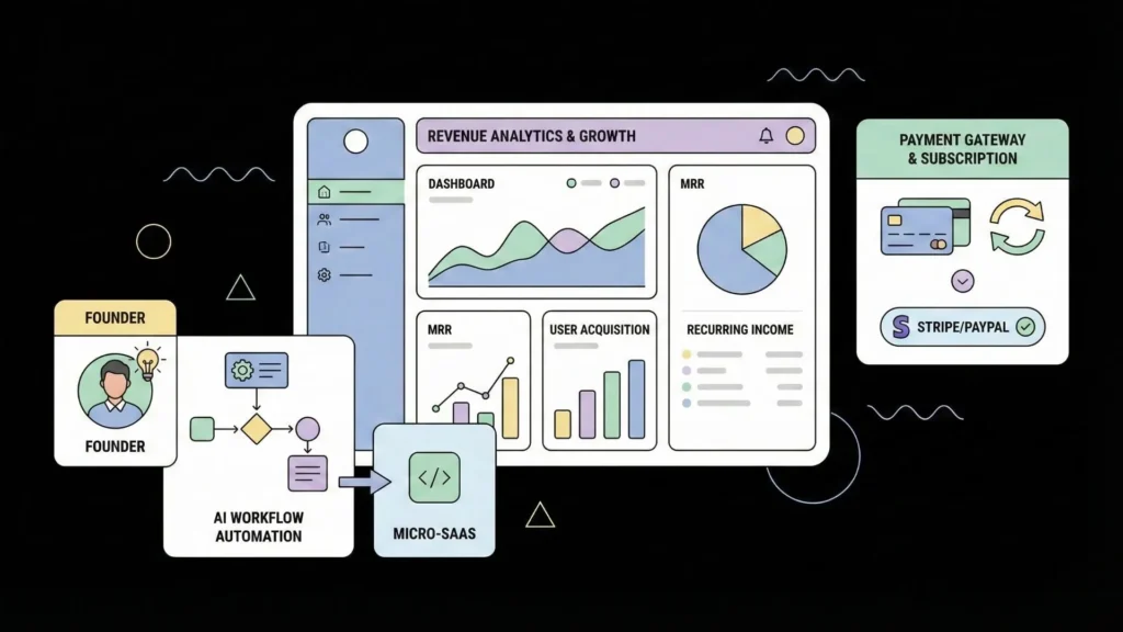 AI SaaS dashboard with revenue analytics and Stripe integration