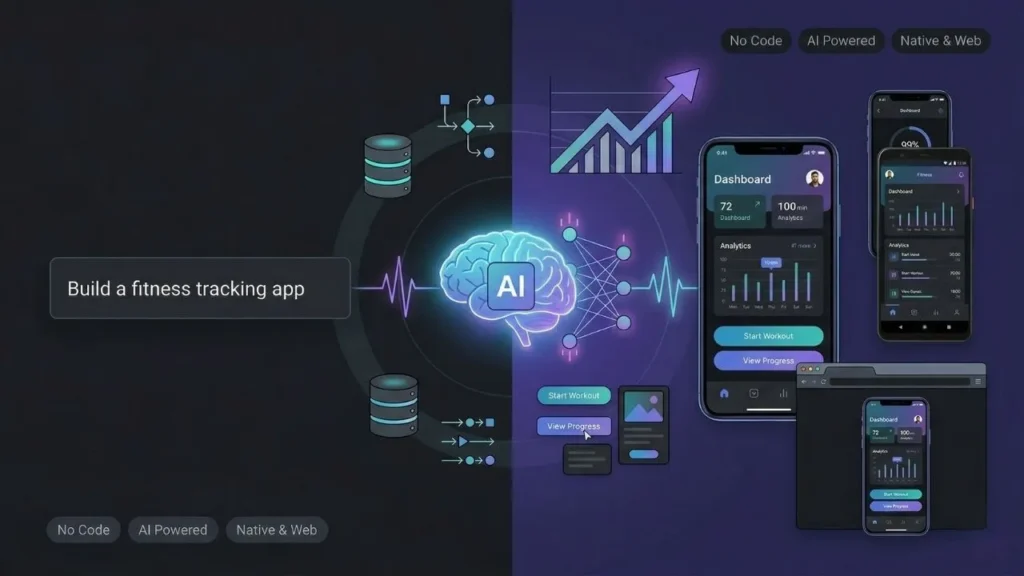 illustration of building a no code ai powered fitness tracking app