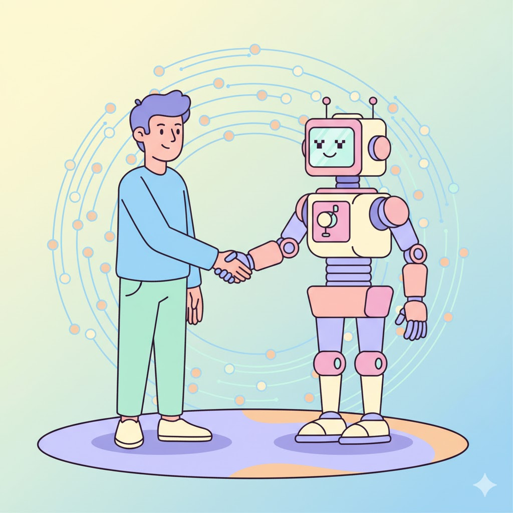 a graphical image of person choosing best ai app builder for himself