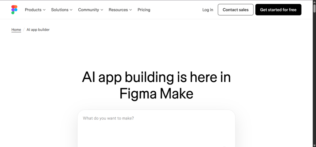 it's official website screen shot Figma Ai