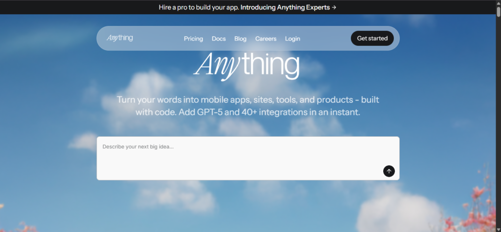 it's official website screen shot Create.xyz
