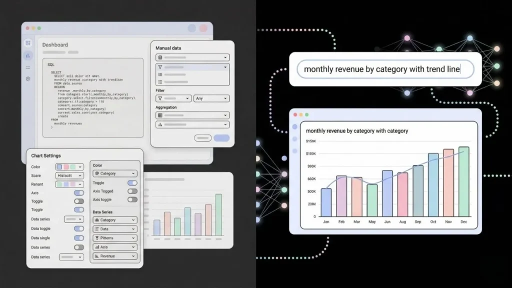 comparison of manual data dashboard settings versus simple ai powered natural language