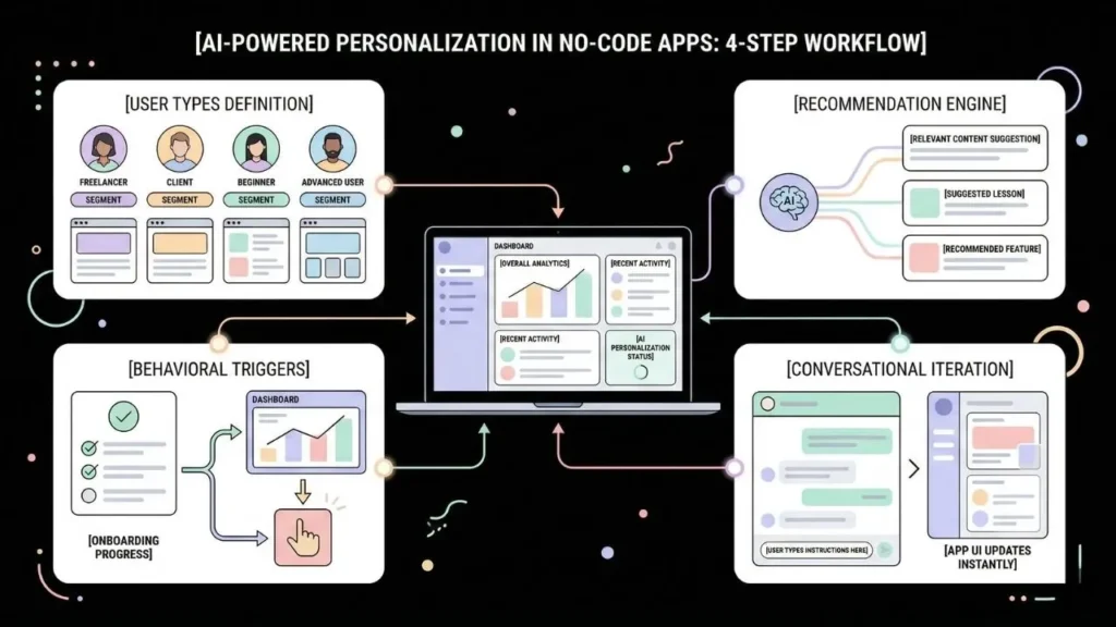 diagram illustrating a 4 step workflow for ai powered personalization
