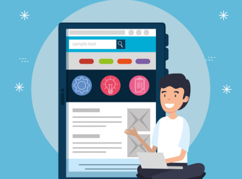 Person working on a digital interface
