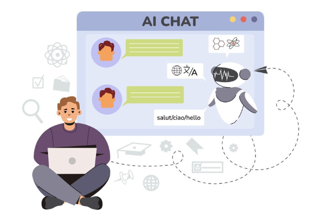 Person chatting with AI assistant online.
