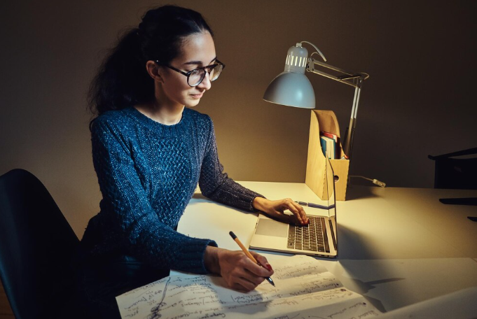 Person working at a desk