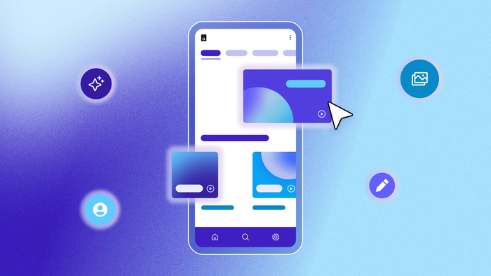 "Modern smartphone interface design showing app features and interactive elements."