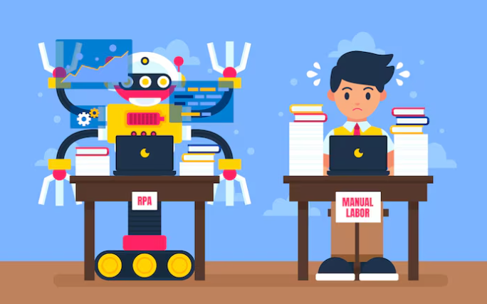 Automation vs manual work: AI simplifies while humans struggle.