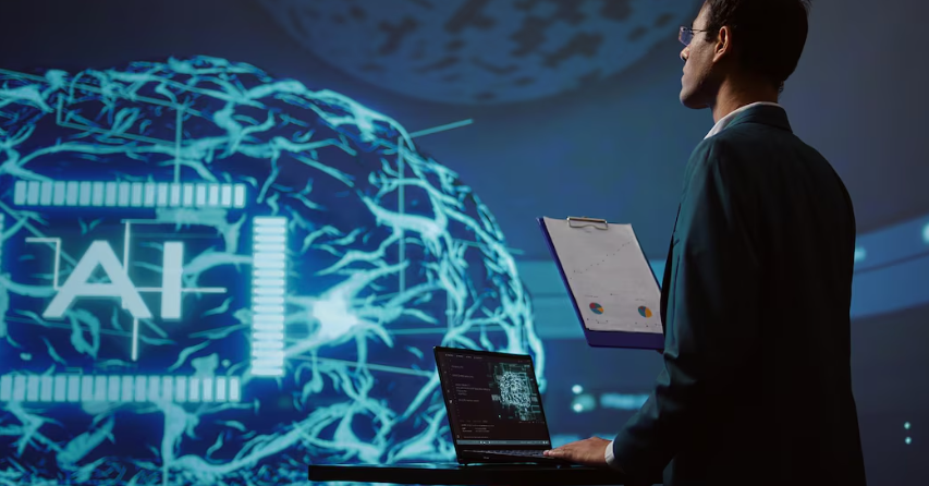 Expert presenting AI model insights