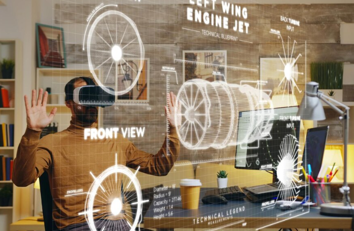 Person using virtual reality technology