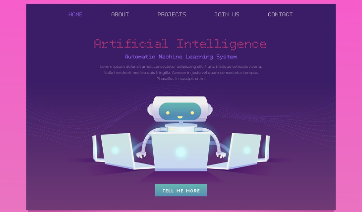 Website interface showing an AI system with a friendly robot Add AI Chatbots to Your Website