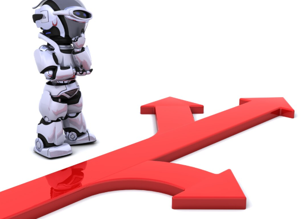 Robot at a decision point