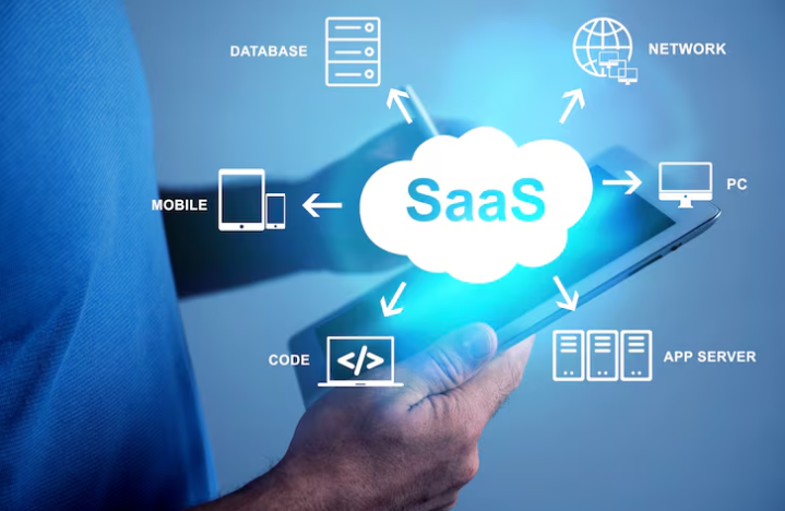 SaaS cloud service concept illustration