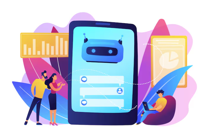 AI chatbot on smartphone assisting users with conversations