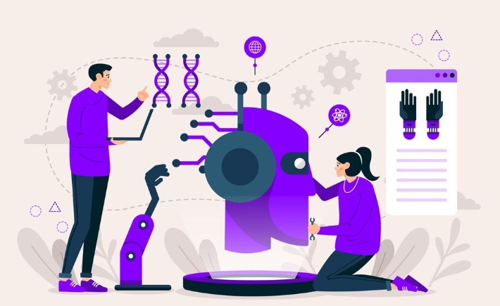 Researchers developing AI robot with futuristic digital technology
