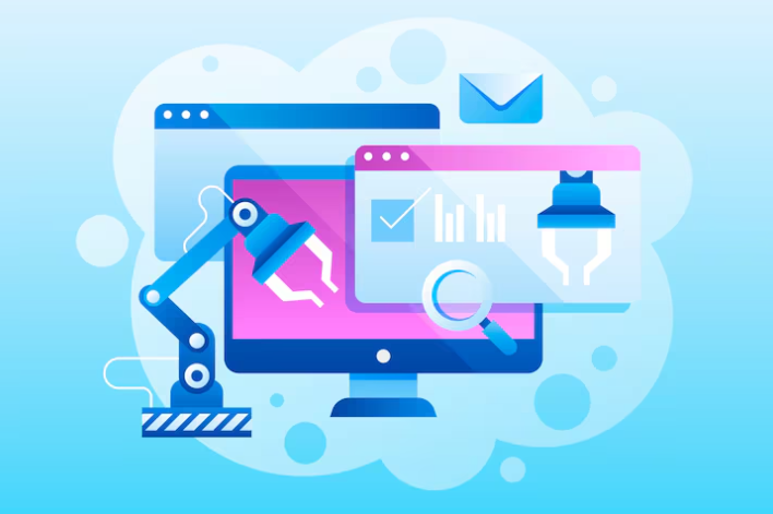 Robotic arm automating tasks on computer with data analytics