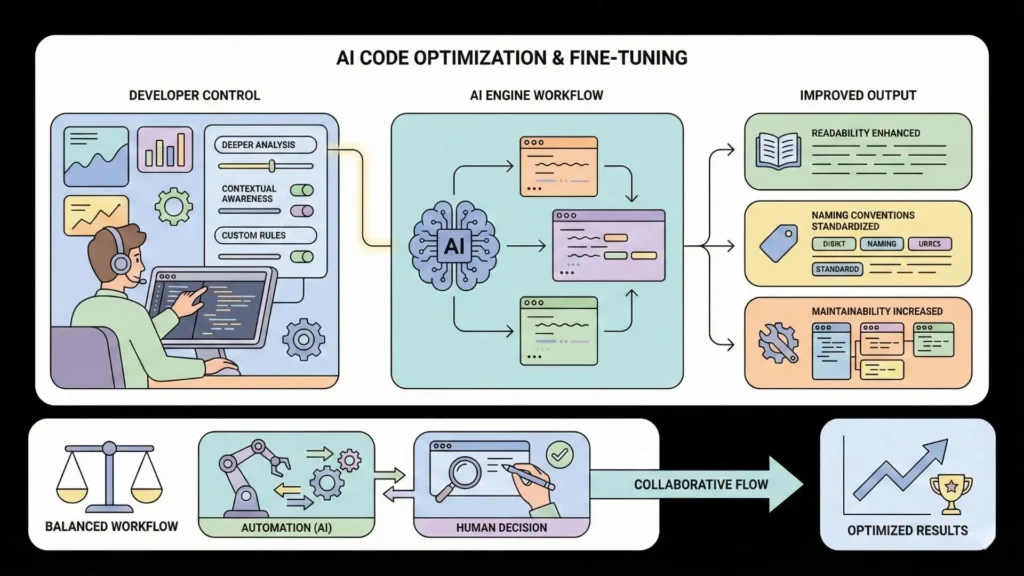 AI-driven code optimization improving readability and maintainability