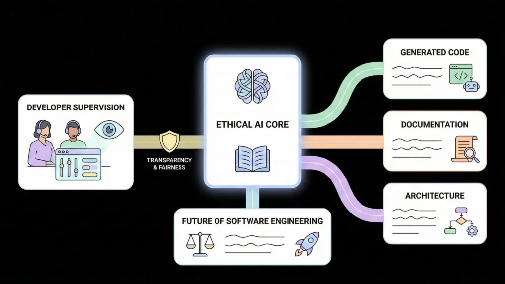 Ethical AI core guiding transparent and responsible software development
