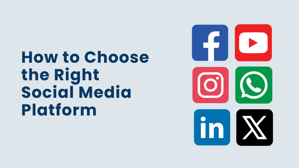 Social media platform icons with a "how to choose" headline.