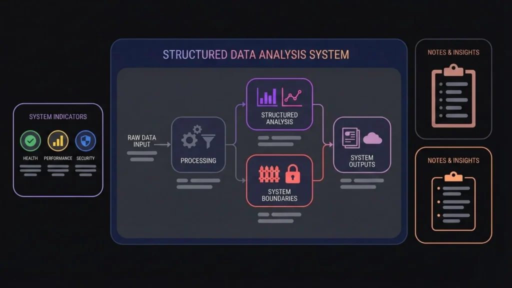 Structured healthcare data analysis workflow from input to output