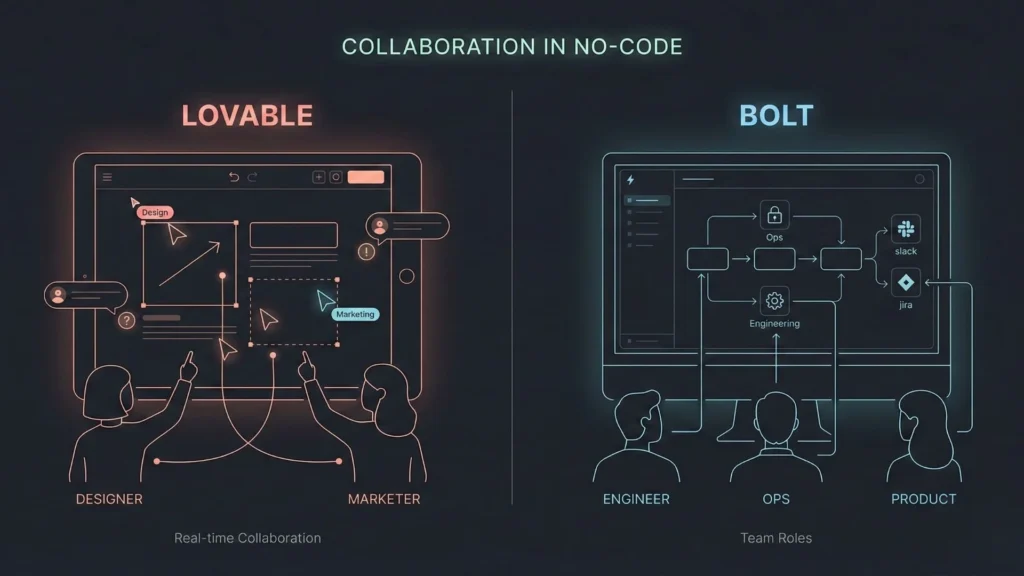 Performance comparison illustrating Bolt’s fast deployment and optimized runtime versus Lovable’s prototype-ready experience.