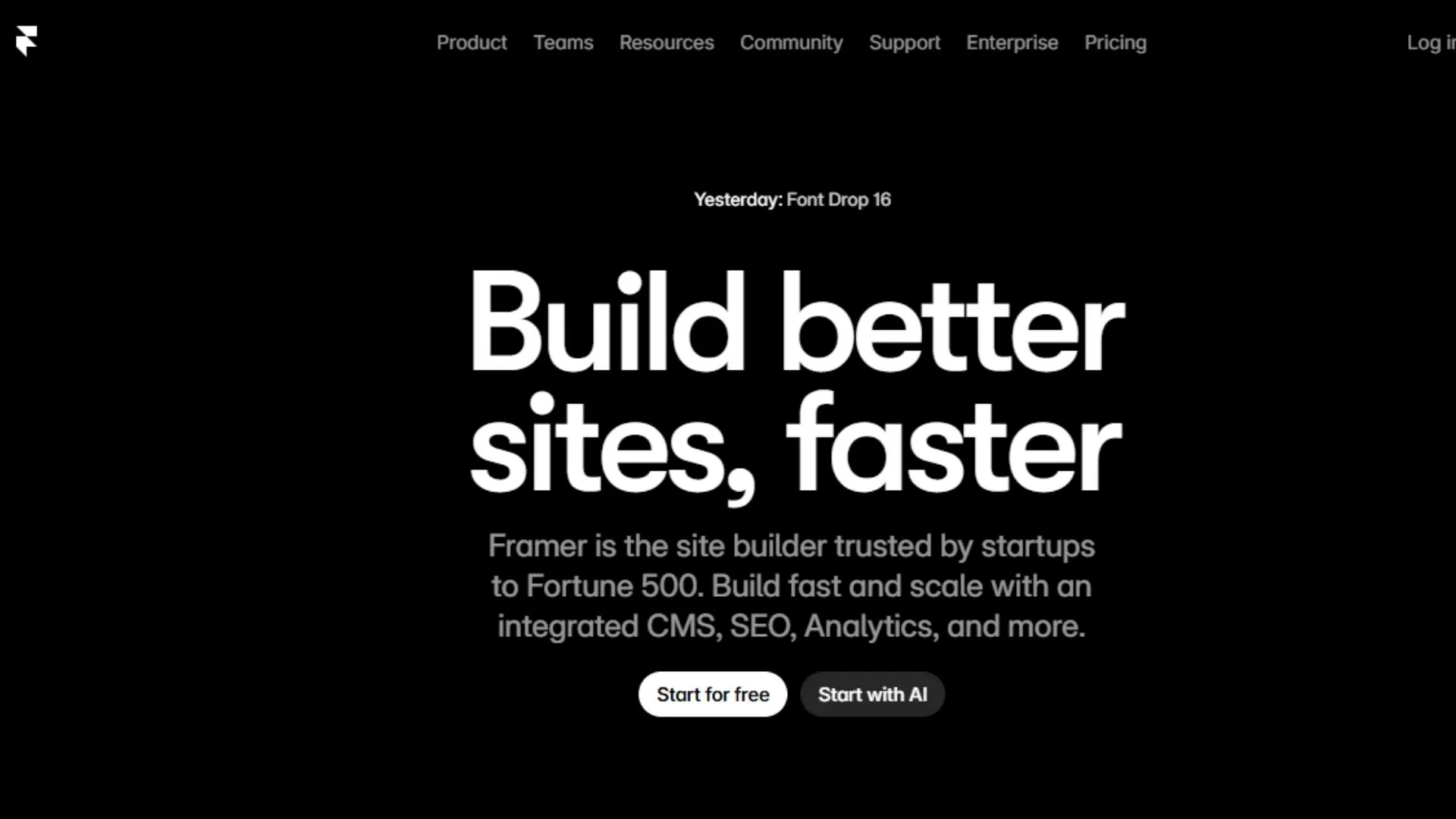 homepage screenshot of farmer website