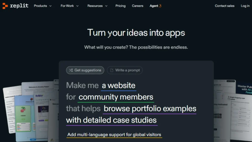 screen shot by site replit agent