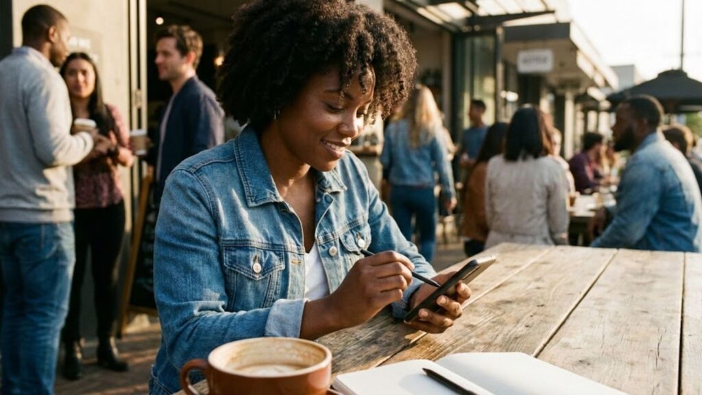 User exploring Imagine.bo AI no-code app builder on a laptop to create apps for free.