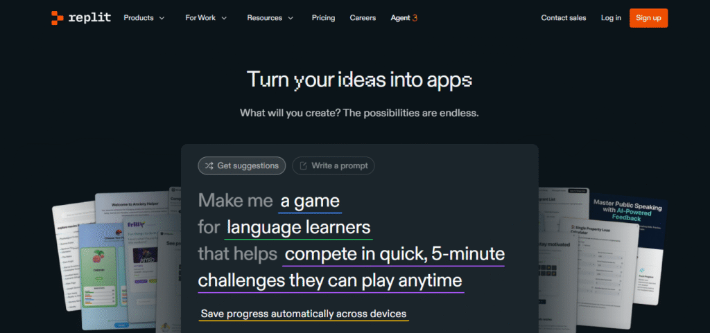 webstite official screenshot of replit
