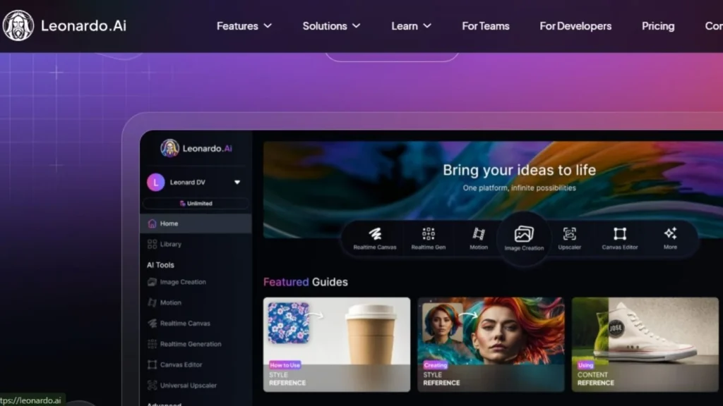 leonardo.AI its screen shot takken by official site