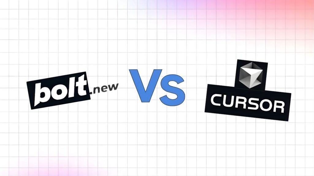 an graphical image showing the bolt.new vs cursor ai