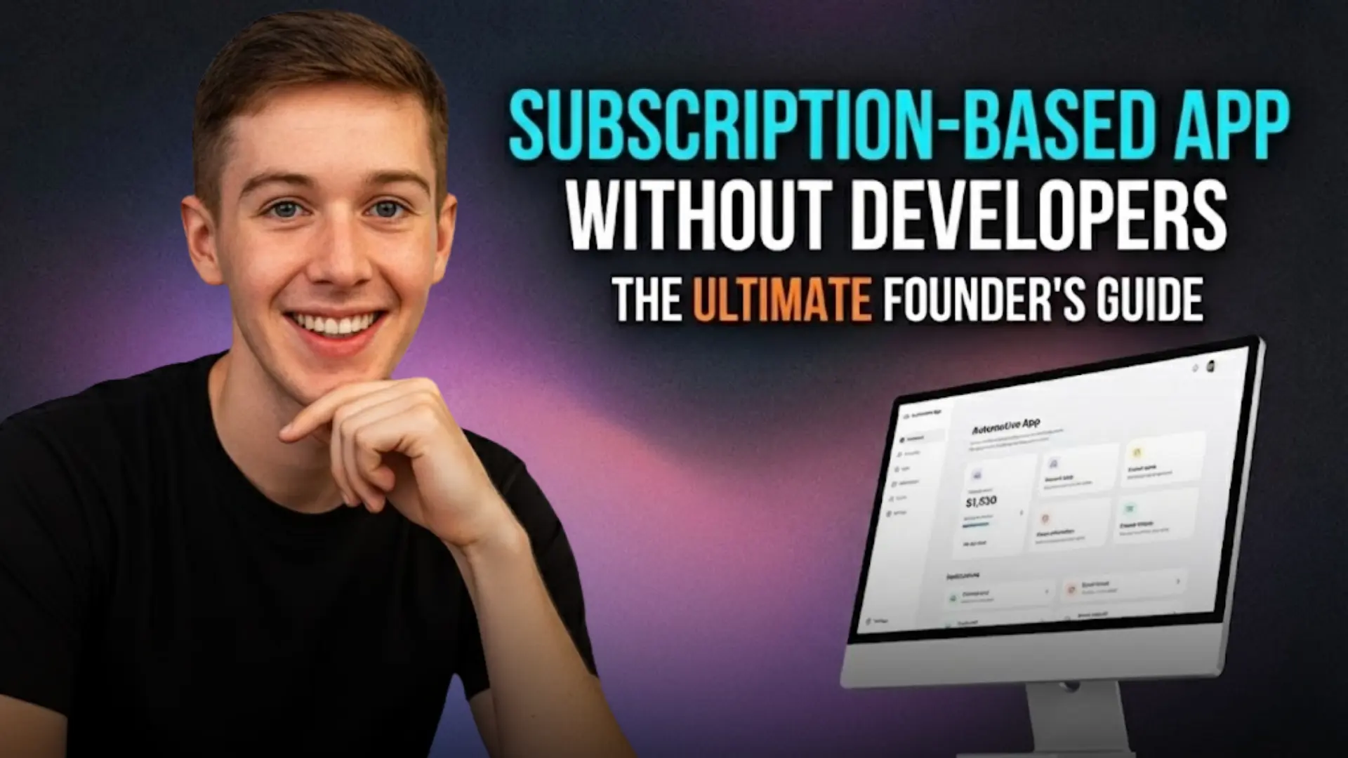 a person showing how to make subscription based software with ai no code builder