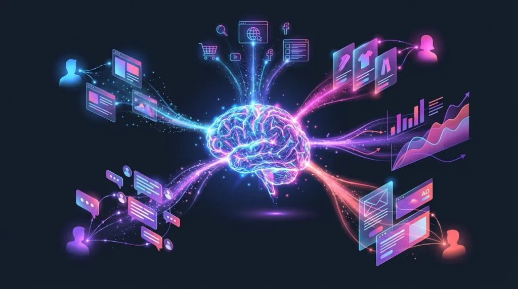 AI-powered CRM intelligence analyzing customer data to deliver real-time insights and recommendations