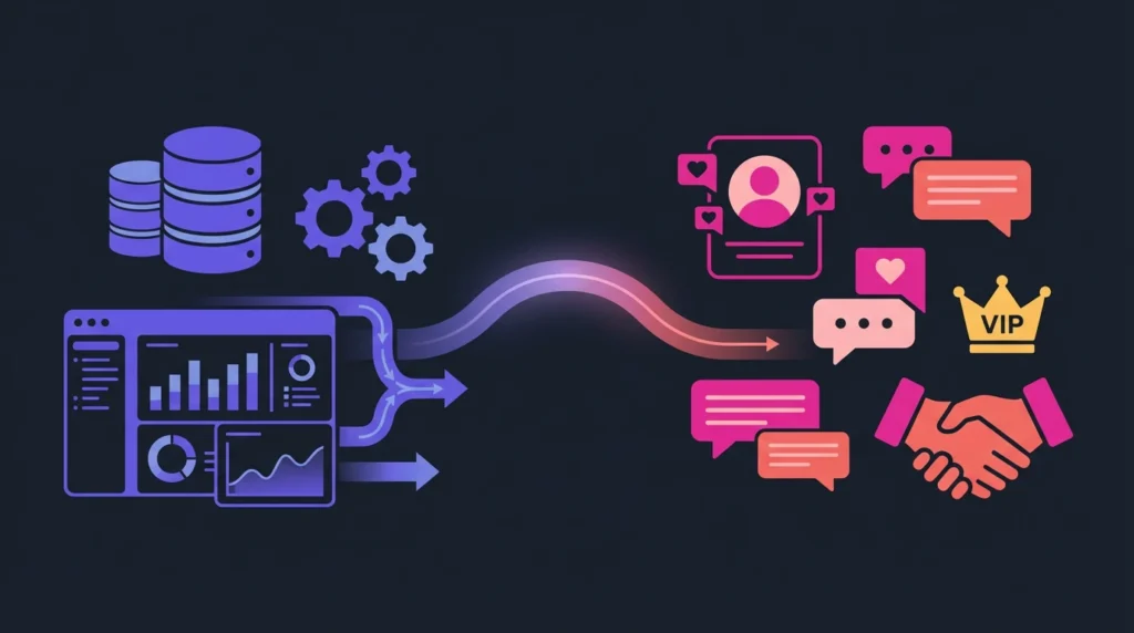 Visual comparison of traditional CRM versus clienteling approach for personalized customer relationships