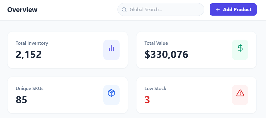 inventory management system app by prompt
