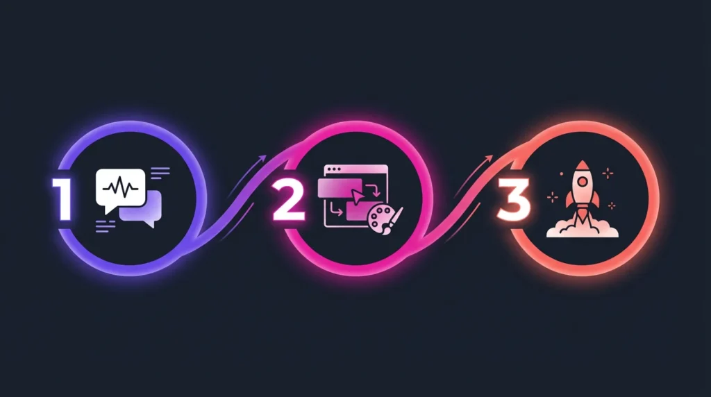 Three-phase CRM implementation process illustrating strategy, integration, and optimization stages