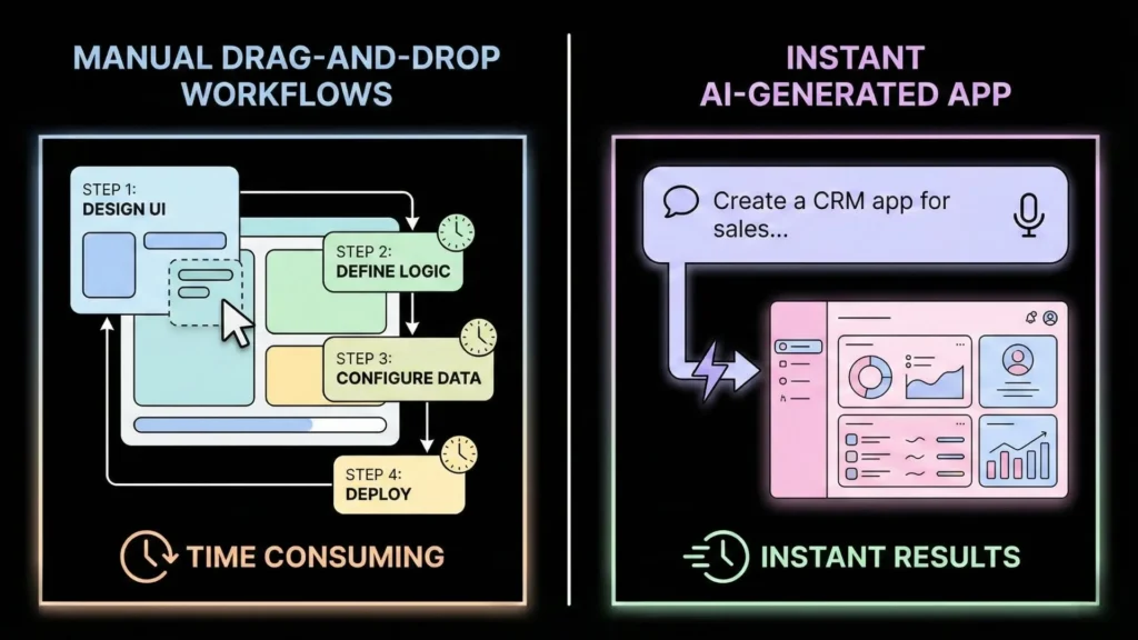 comparison of manual drag and drop workflows versus