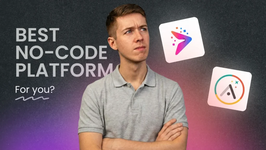 man thinking about choosing the best no code platform