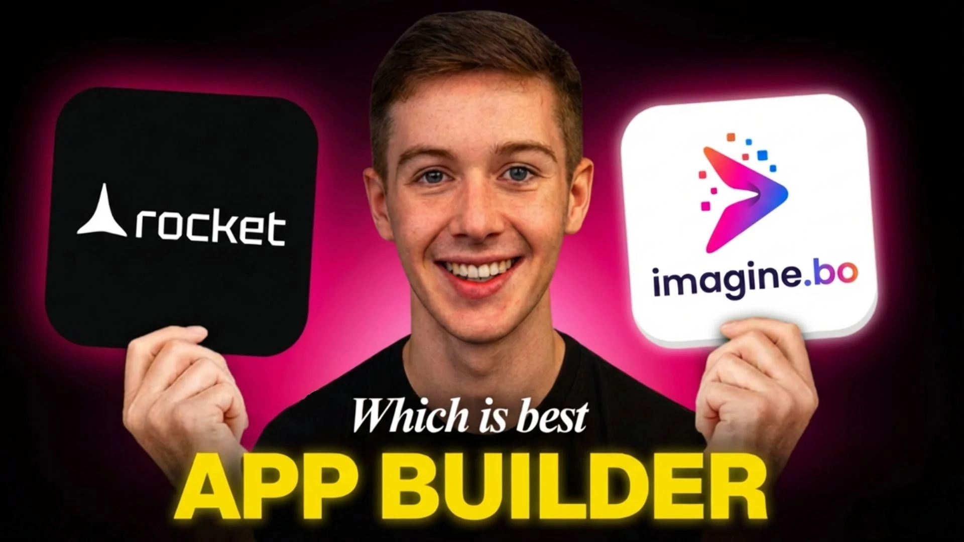 thumbnail image for this blog Rocket.new vs. Imagine.bo: The Battle for the Best AI App Builder in 2026.