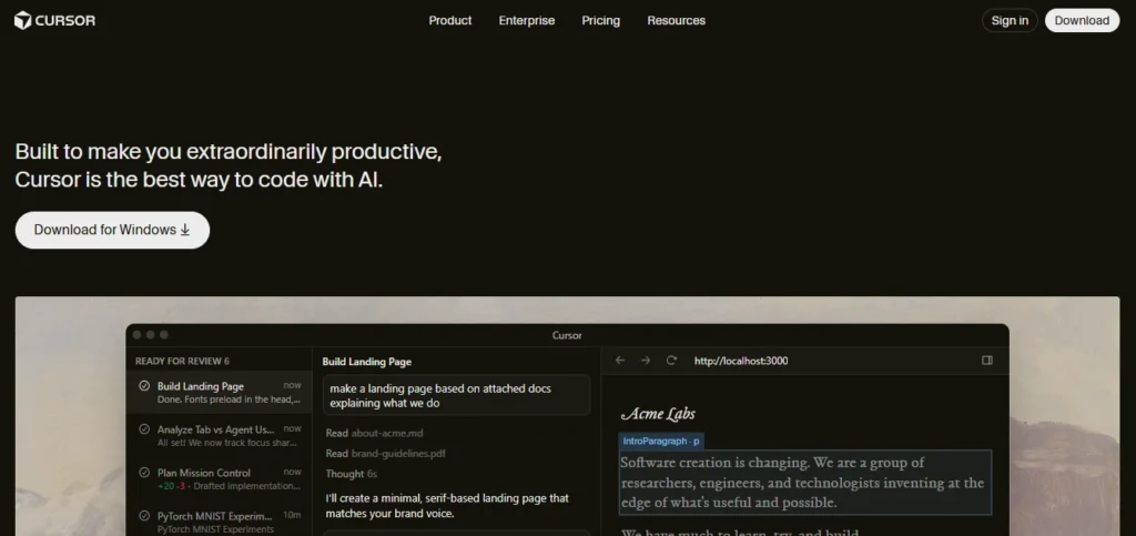 offical site from cursor
